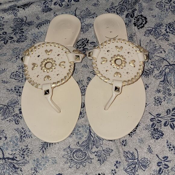 Jack Rogers Georgica Jelly Thong Sandals Women's Size 5 - Picture 1 of 10